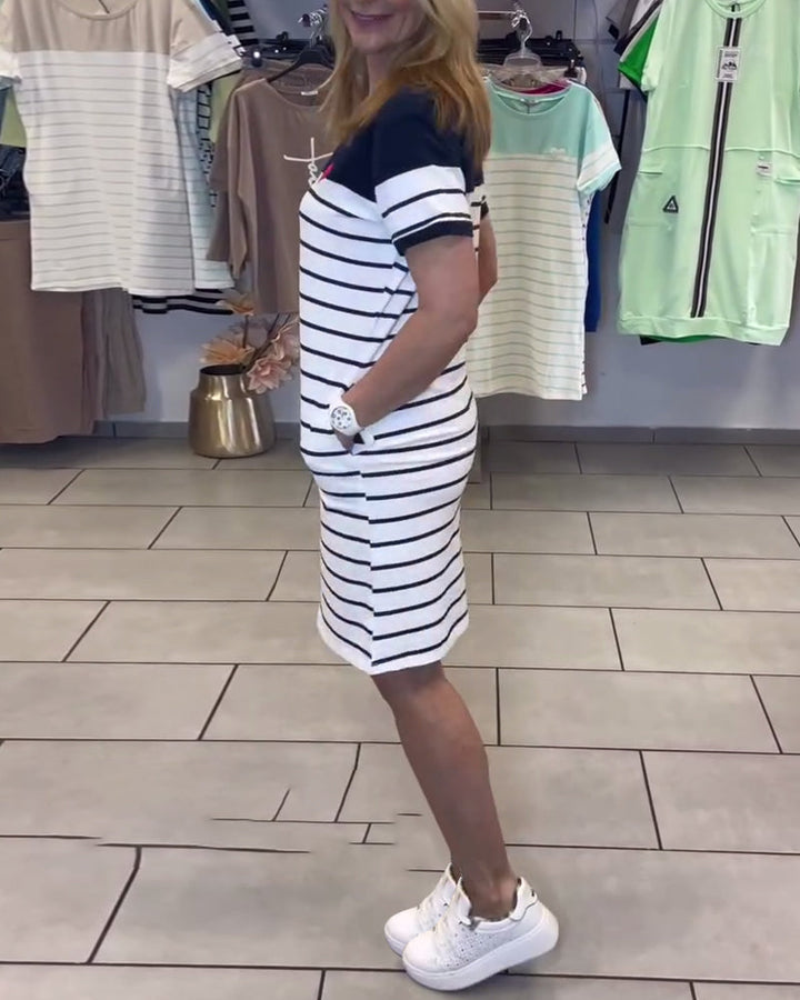 Luella - Abito Casual A Righe Con Scollo Rotondo