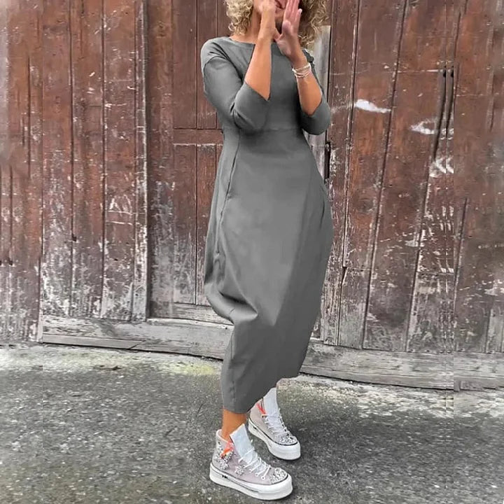 Vionel - Abito In Poliestere A Maniche Lunghe Con Tasche