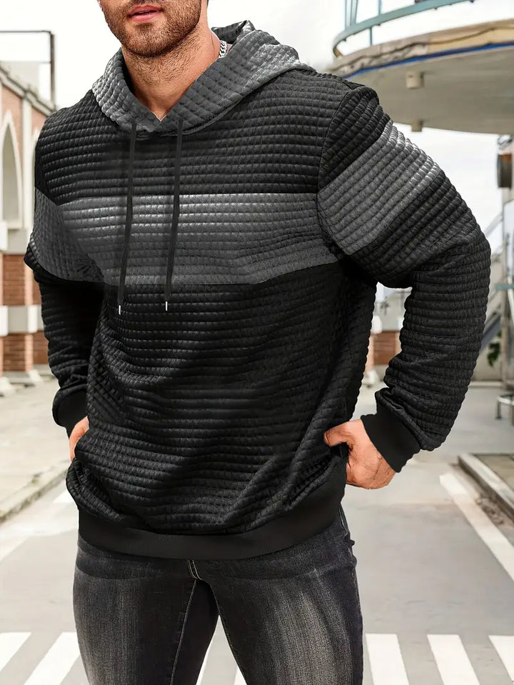 Arvid - Felpa Con Cappuccio Colore Blocco Testurizzata