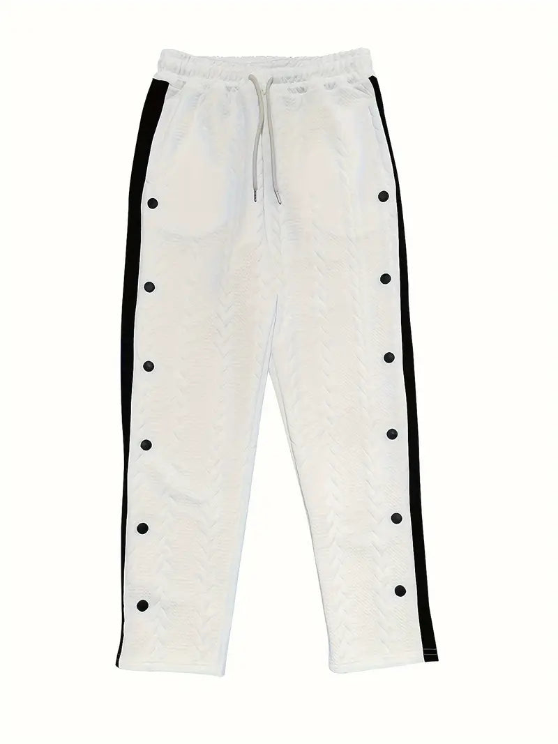 Jonass - Pantaloni Larghi Lavorati A Maglia Con Bottoni Laterali