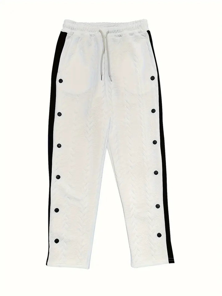 Jonass - Pantaloni Larghi Lavorati A Maglia Con Bottoni Laterali