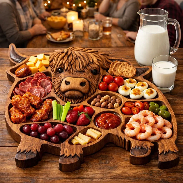 CowBoards - Tagliere in Legno per Salumi con motivo di Mucca Delle Highlands