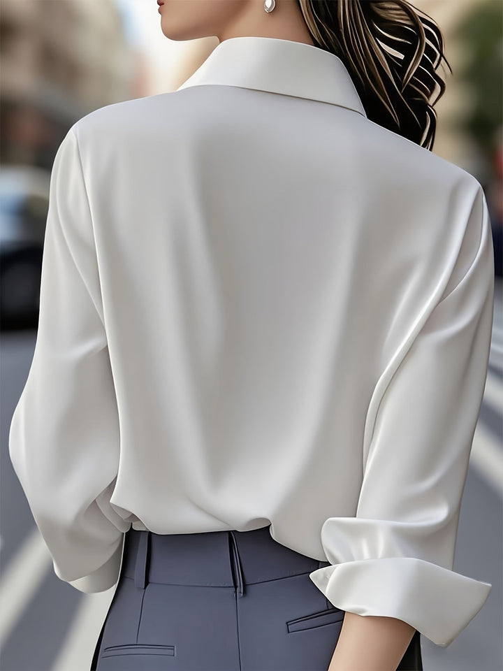 Elenochka - Elegante Camicia A Maniche Lunghe Bottoni