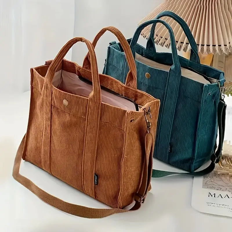 Marella - Borsa Tote In Velluto a Coste Di Ispirazione Vintage