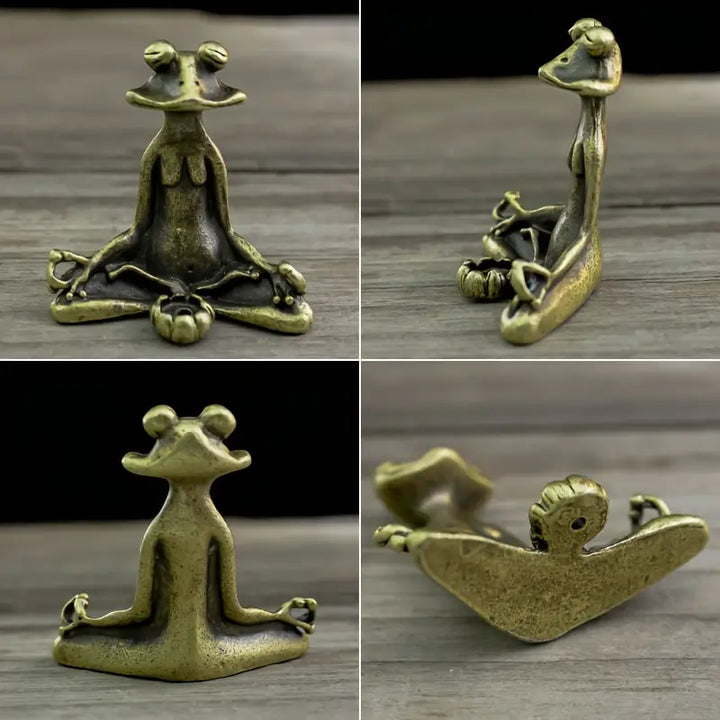Meditoad - Elegante Portaincenso a Forma Di Rana In Metallo