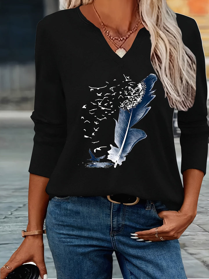 Amandine - Camicia Estiva Alla Moda Con Scollo a V