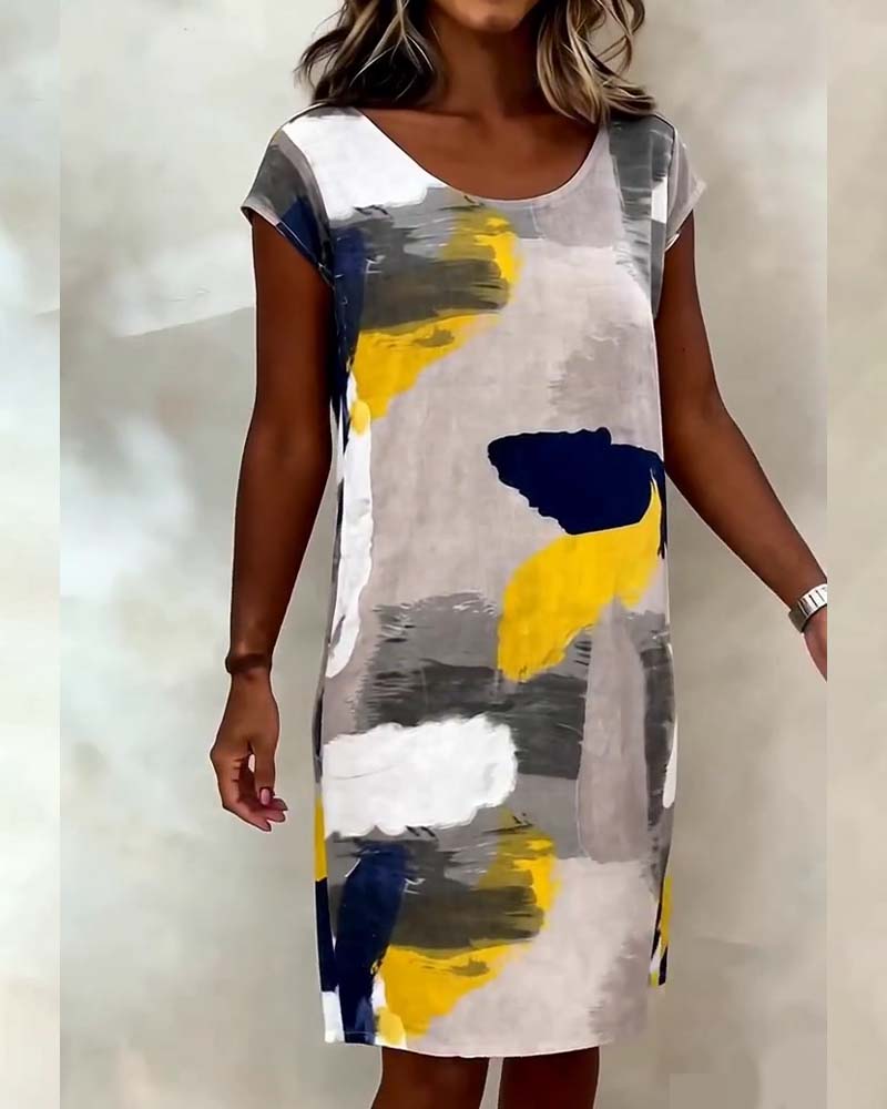 Addie - Abito con Scollo Rotondo e Stampa Tie-dye