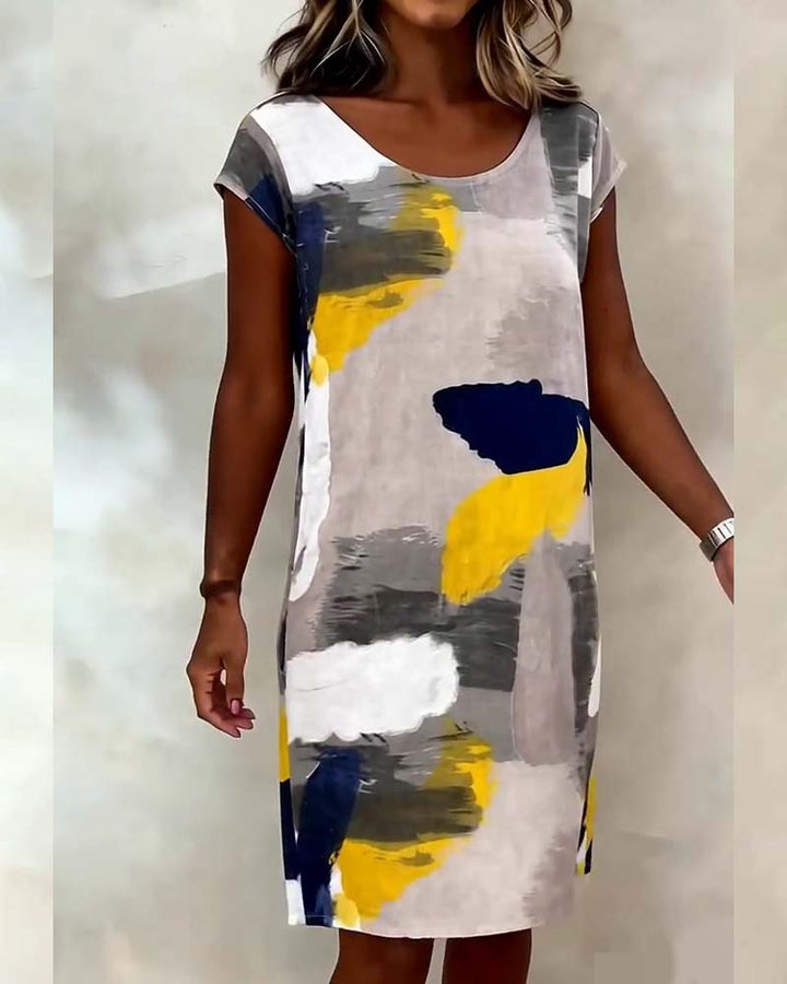 Addie - Abito con Scollo Rotondo e Stampa Tie-dye