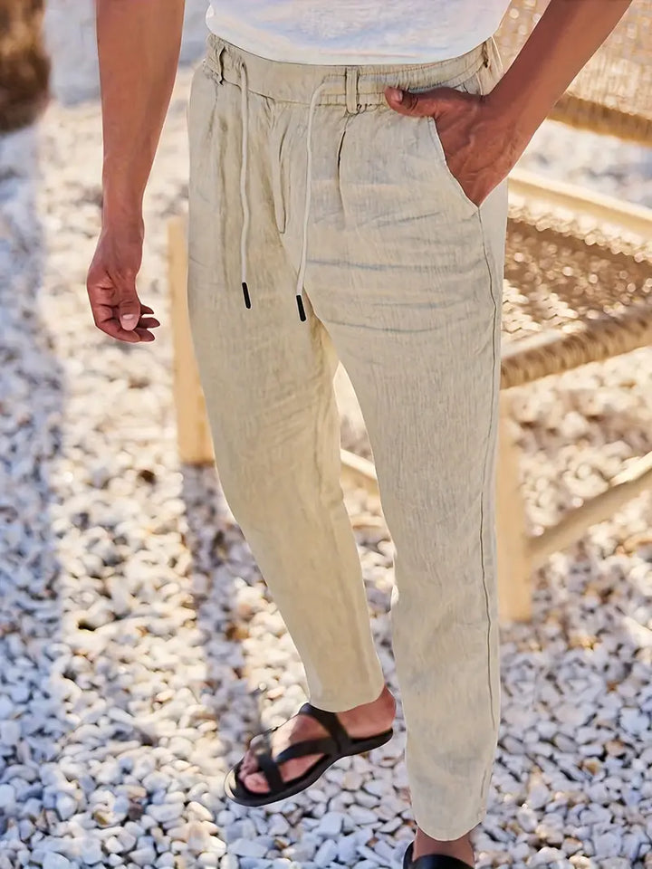 Nichols - Pantaloni Larghi In Lino Con Coulisse