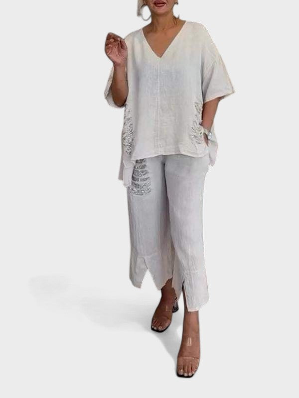 Raisa - Set Due Pezzi Con Scollo a V Per l'estate