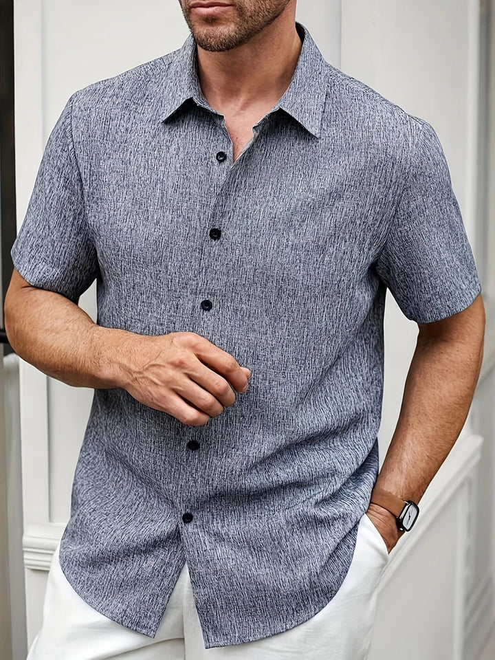 Dwight - Camicia Leggera In Misto Lino A Maniche Corte