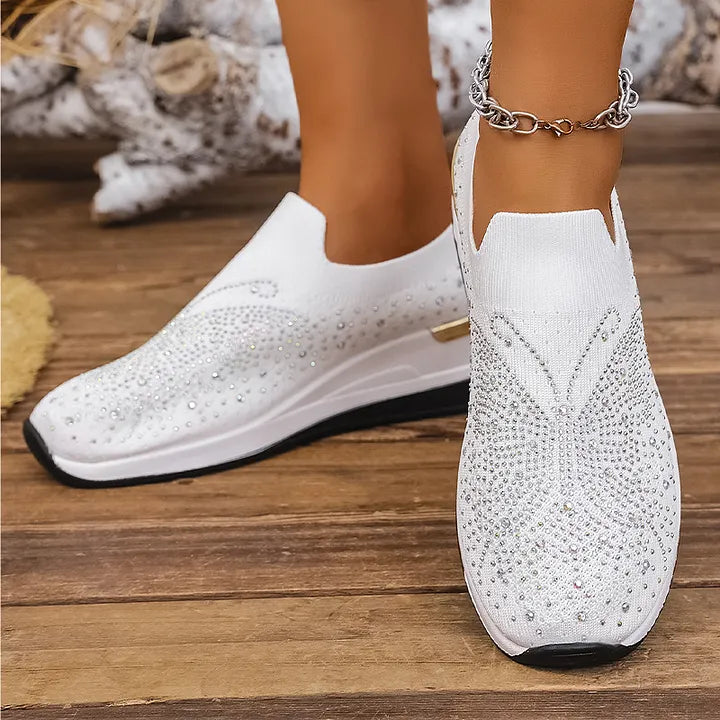 Josia - Sneakers Slip-on Con Motivo a Farfalla in Strass
