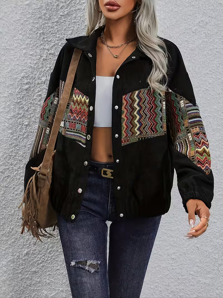 Denyque - Giacca Con Patchwork Geometrico Multicolore e Revers