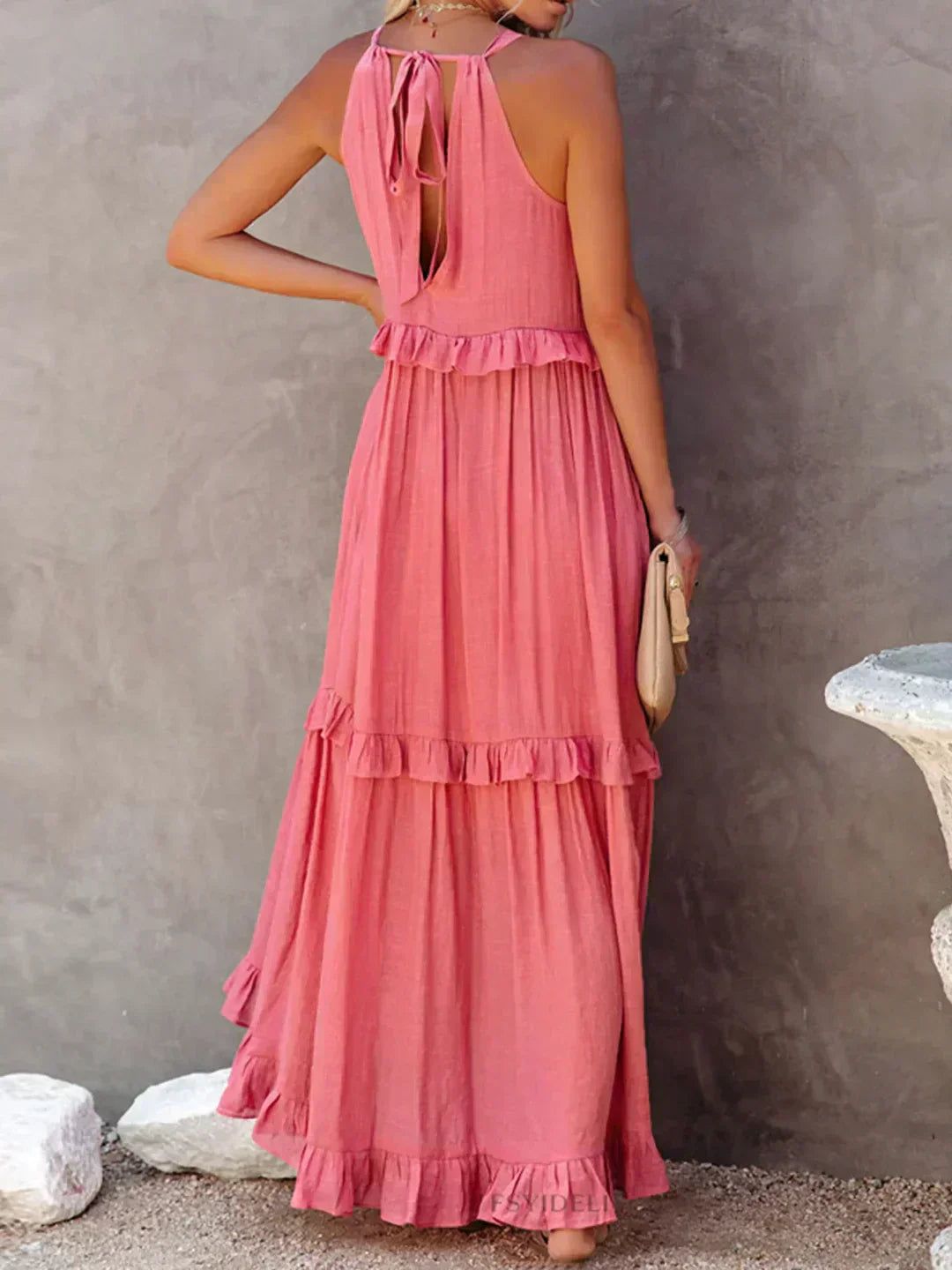 ayley - Elegante Abito Senza Maniche Con Volant