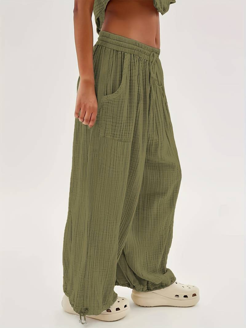 Marielle - Pantaloni Casual a Gamba Larga Lunghezza Alla Caviglia