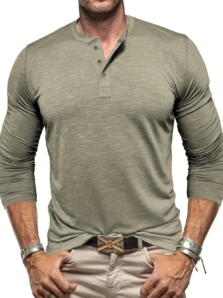 Randell - T-Camicia Casual a Maniche Lunghe