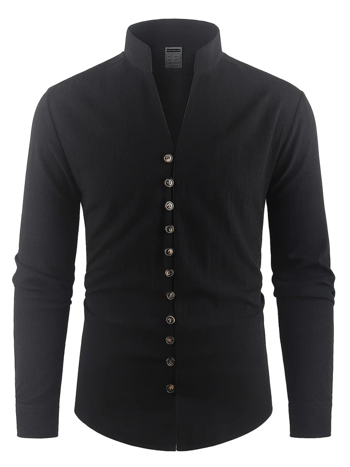 Shayne - Camicia Leggera In Cotone E Lino Con Maniche Lunghe