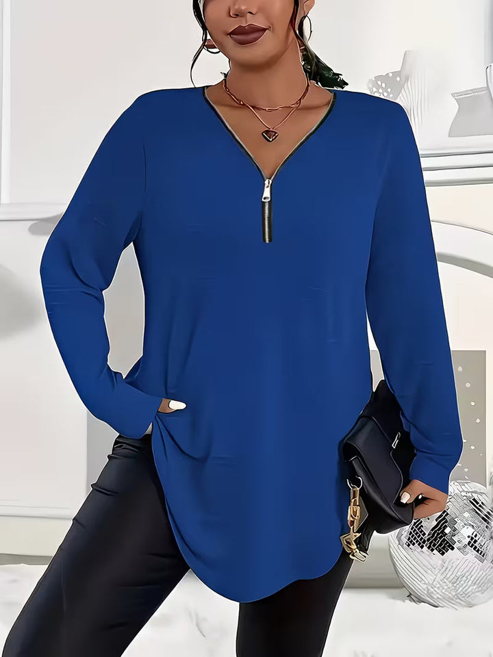 Liorah - Elegante Camicia Con Maniche Lunghe e Zip