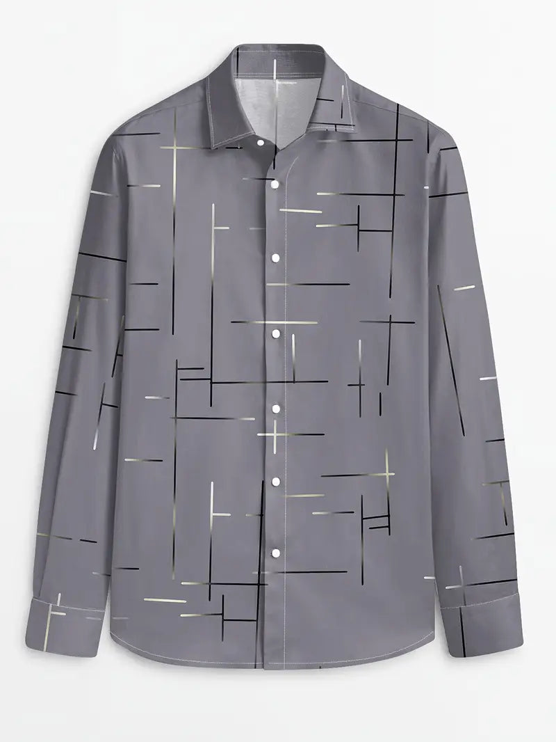 Nerio - Camicia a Maniche Lunghe Con Stampa Geometrica