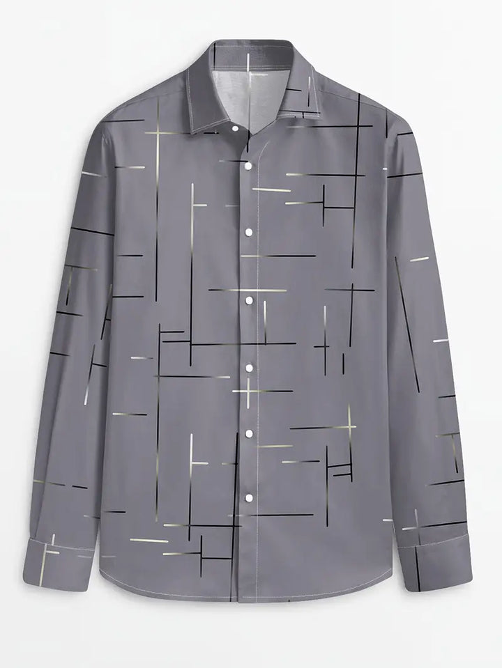 Nerio - Camicia a Maniche Lunghe Con Stampa Geometrica