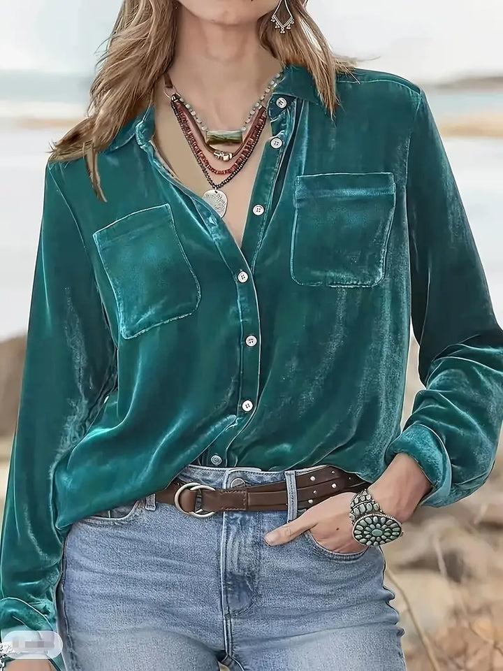 Geanie - Camicia a Maniche Lunghe Con Tasche Frontali