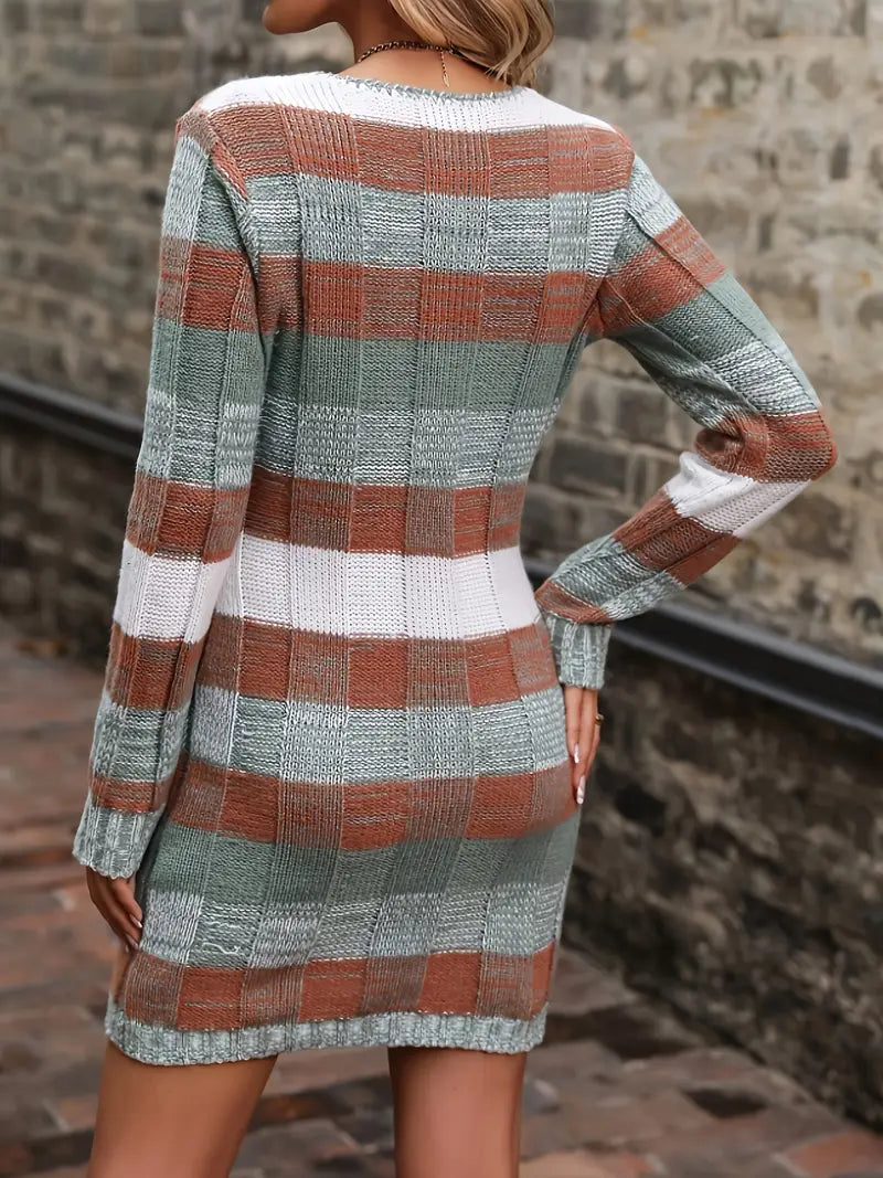 Begum - Abito Casual a Maniche Lunghe Con Maglione Lavorata