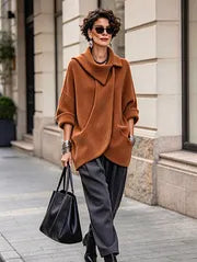 Lenneke - Giacca Oversize Con Collo Asimmetrico e Tasche