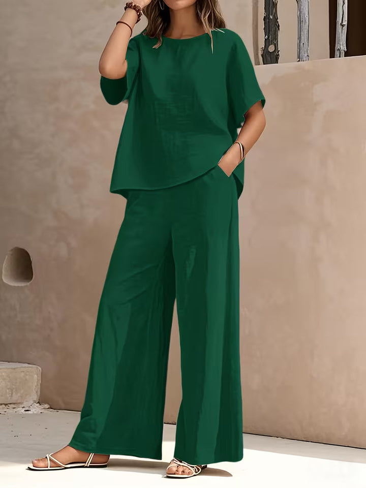 Josy -  Set Composto da Maglietta a Maniche Corte e Pantaloni a Gamba Larga