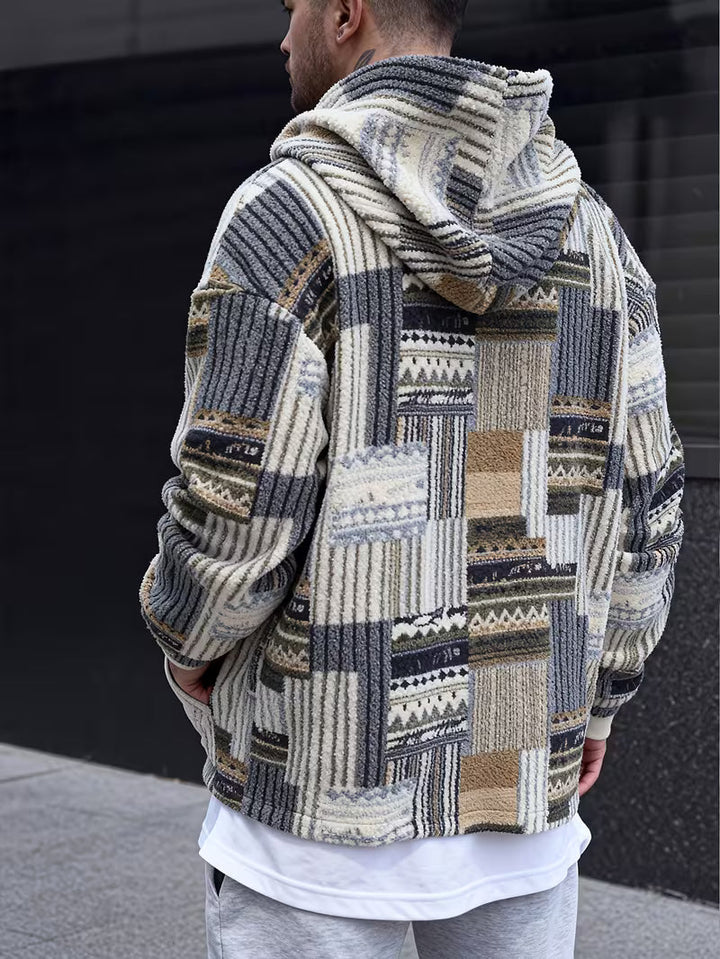 Silvain - Felpa Con Cappuccio E ZIP Stampata