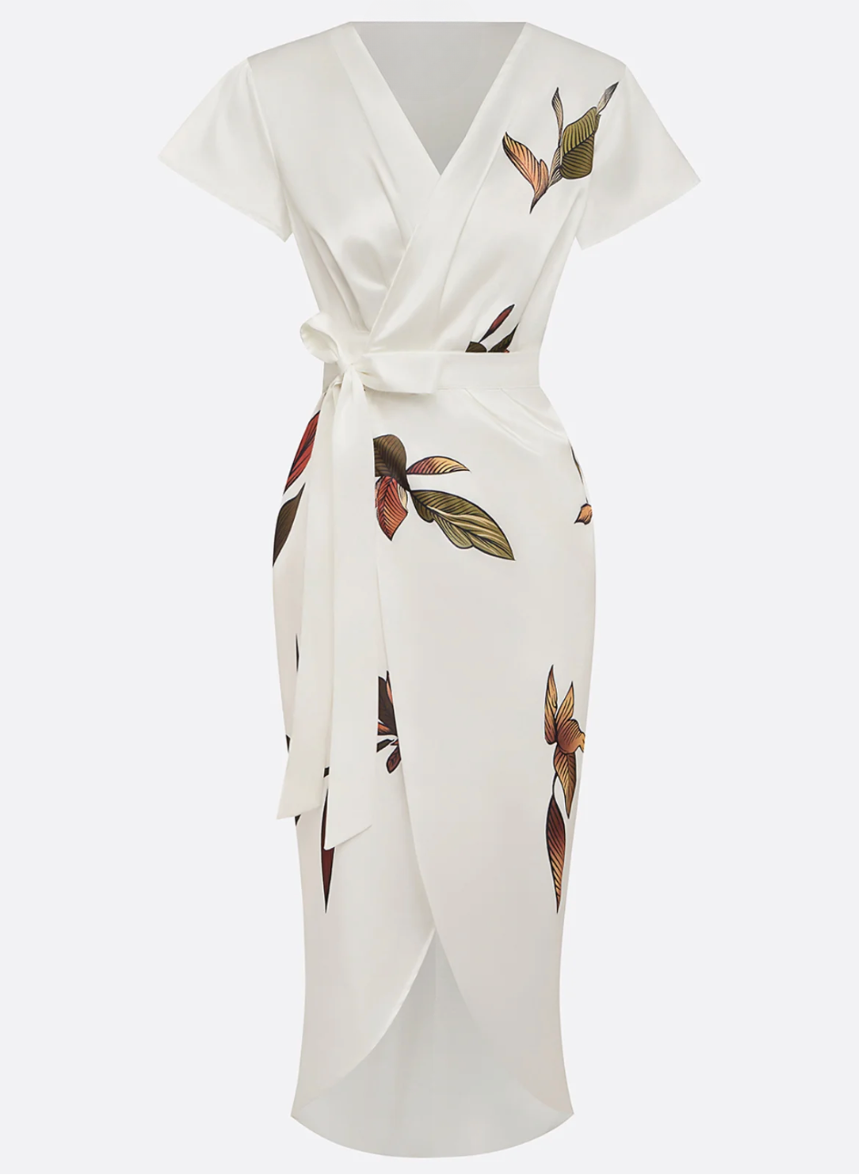 Beverly - Elegante Abito In Raso Bianco