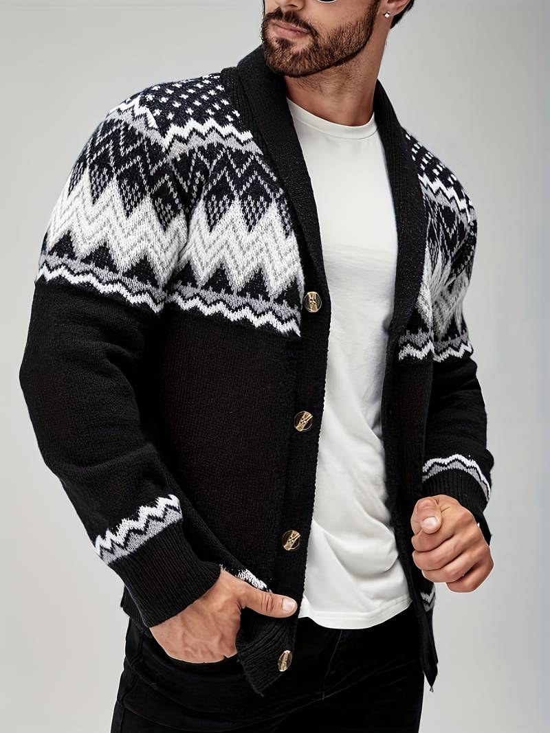 Elroy - Maglione Casual Con Motivo Geometrico