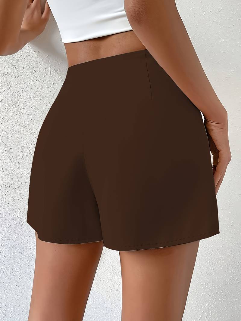 Houda - Shorts Cortissimi a Vita Alta Con Taglio Irregolare