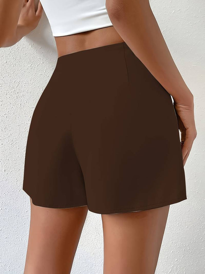 Houda - Shorts Cortissimi a Vita Alta Con Taglio Irregolare