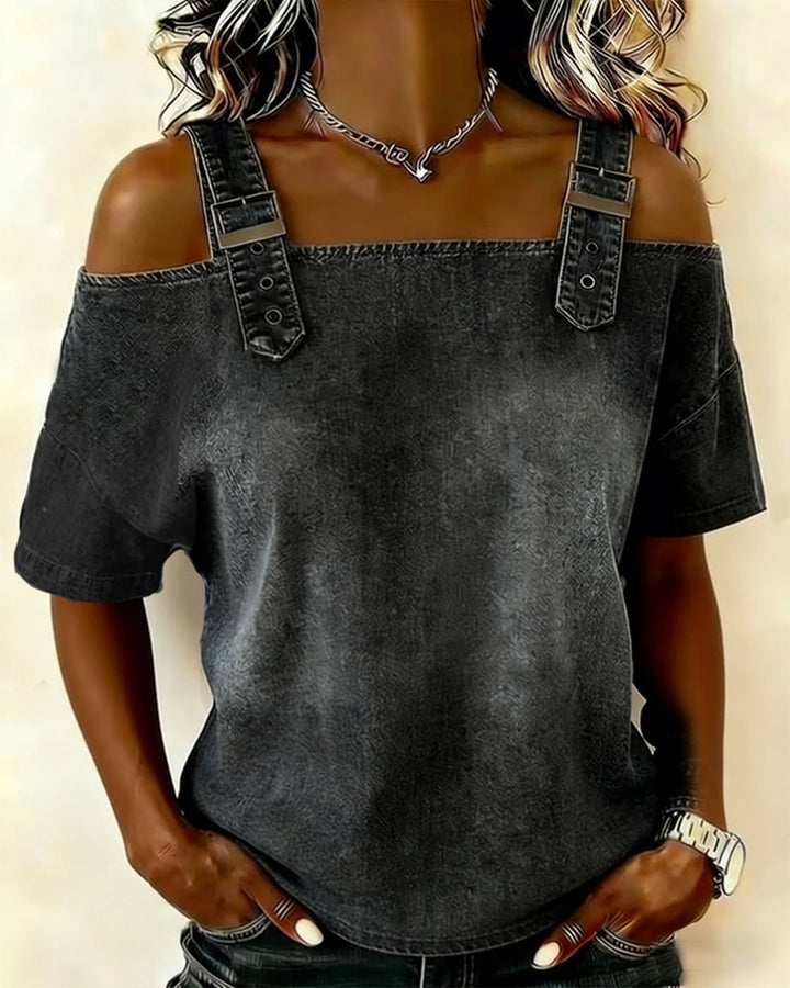 Yamara - Camicia in Denim Senza Maniche