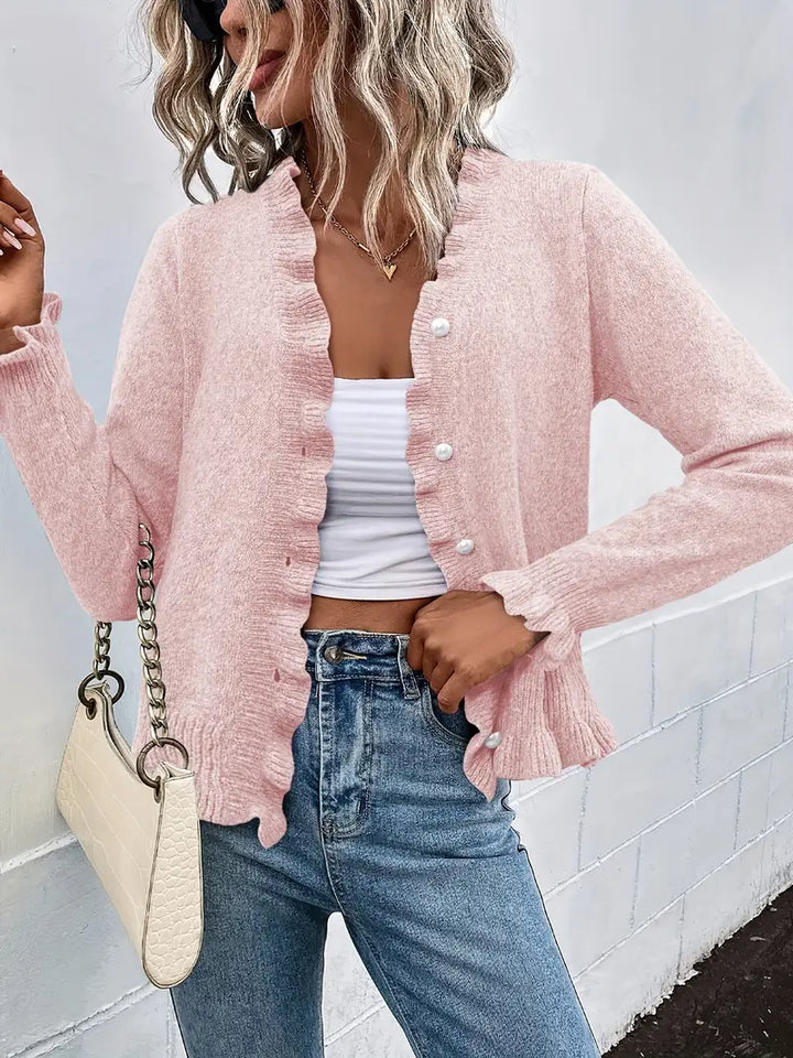 Hanifa - Elegante Cardigan Lavorato a Maglia Con Bottoni