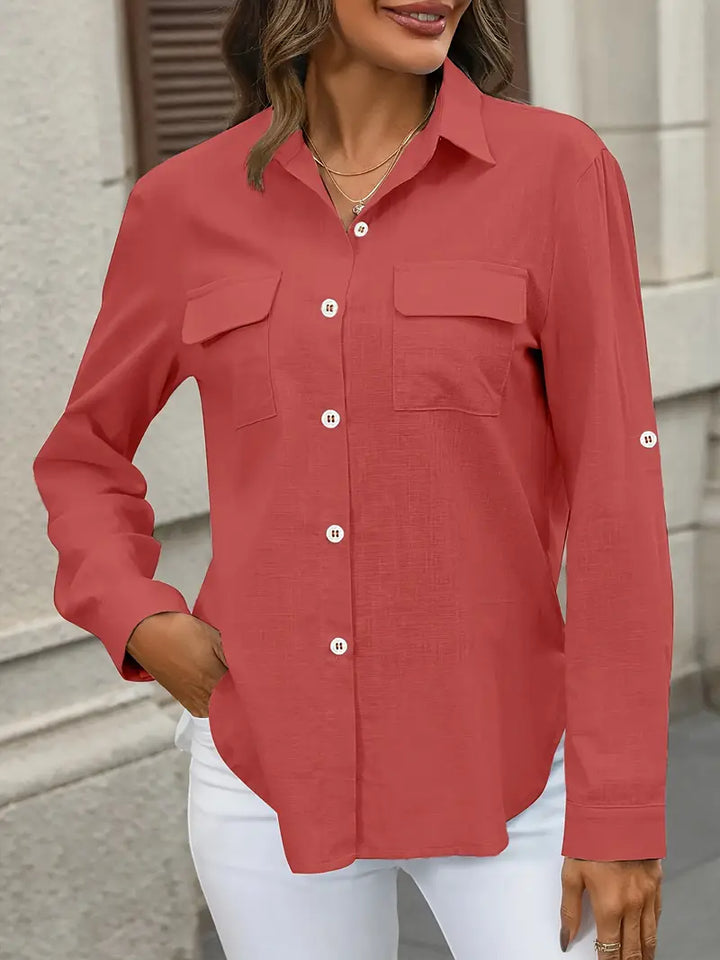 Athena - Camicia In Cotone Con Tasche Frontali