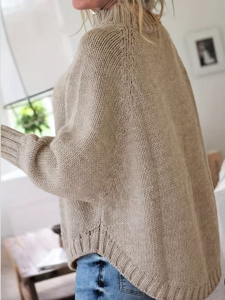 Edeltraut - Maglione a Collo Alto Con Maniche a Pipistrello