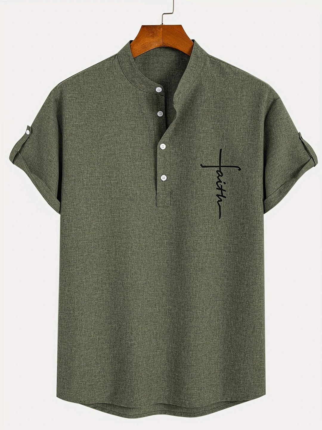 Elliott - Elegante Camicia a Maniche Corte Con Collo Alto