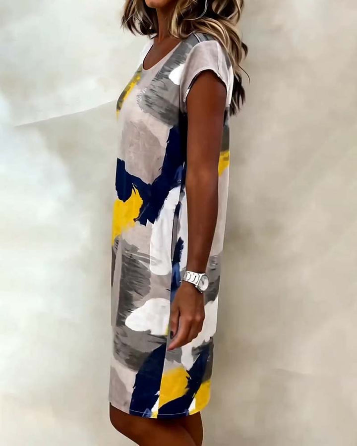 Addie - Abito con Scollo Rotondo e Stampa Tie-dye