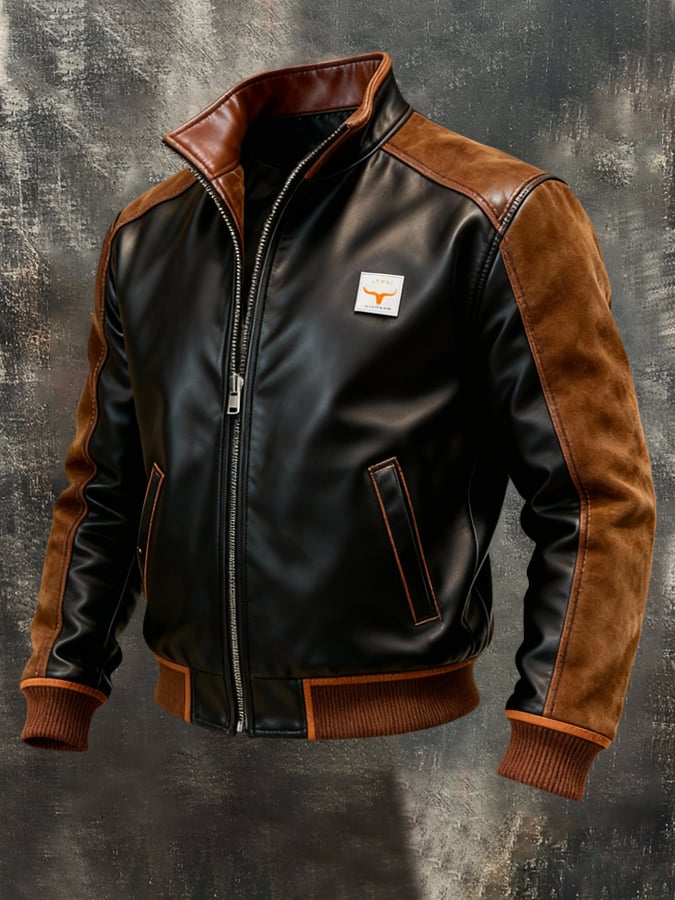 Bjorn - Giacca Vintage In Pelle Patchwork