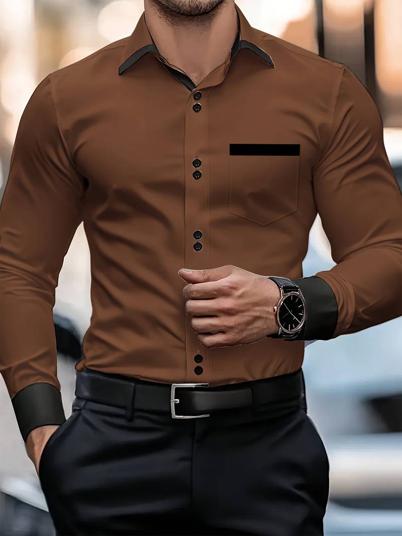 Shoval - Elegante Camicia a Maniche Lunghe Con Bottoni