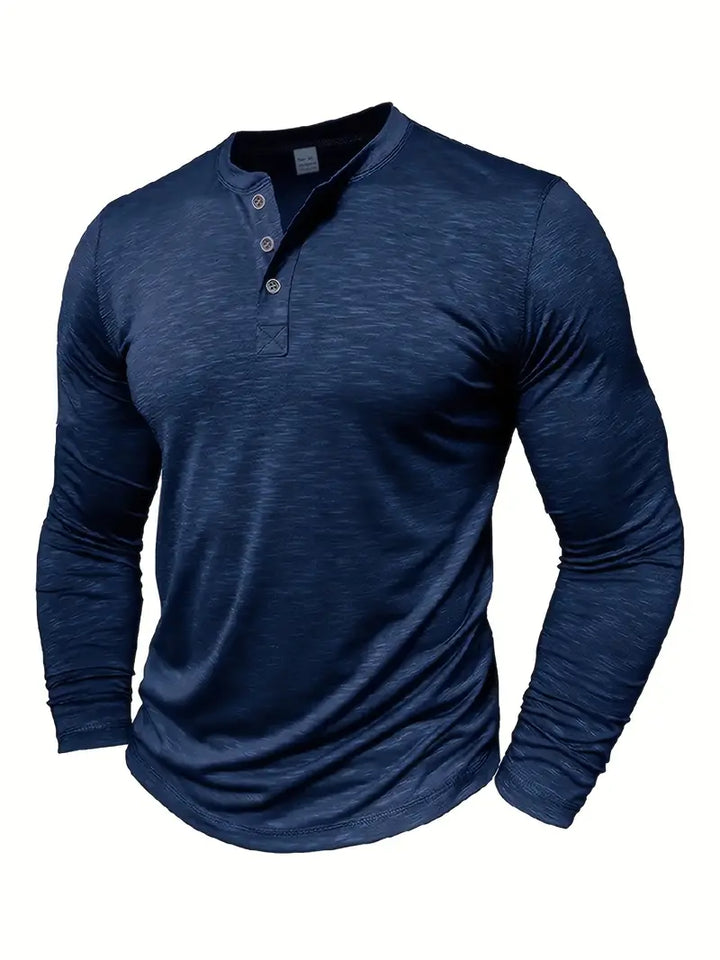 Randell - T-Camicia Casual a Maniche Lunghe