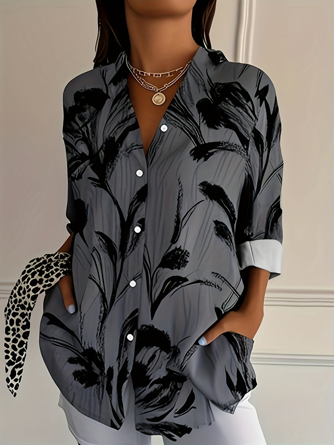 Ulka - Camicia a Maniche Lunghe Con Stampa Floreale