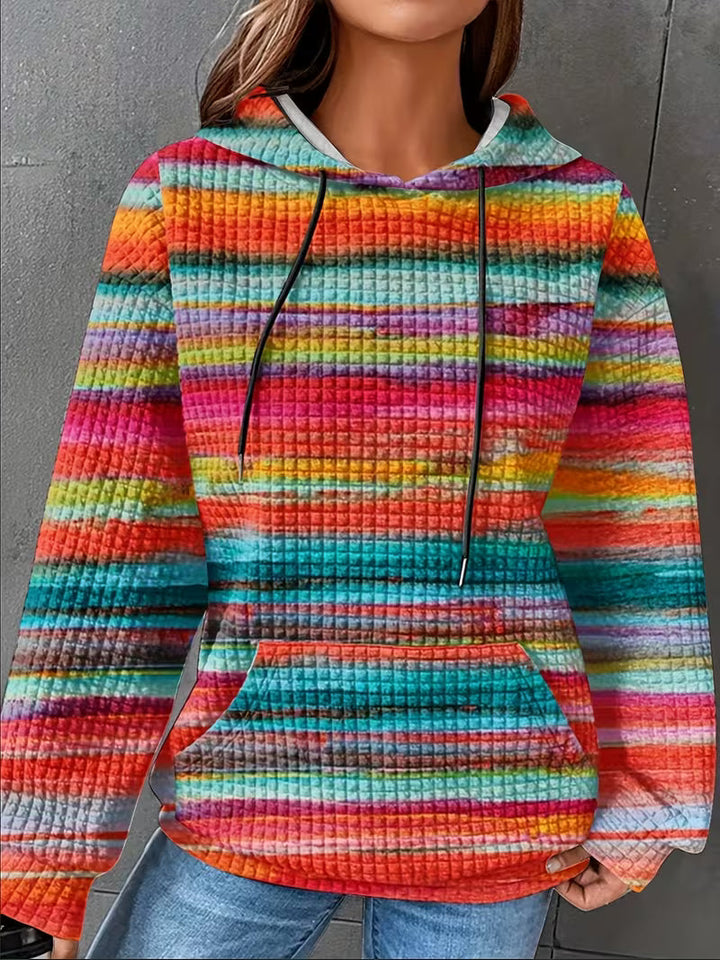 Leoiza - Felpa Con Cappuccio Con Stampa Arcobaleno