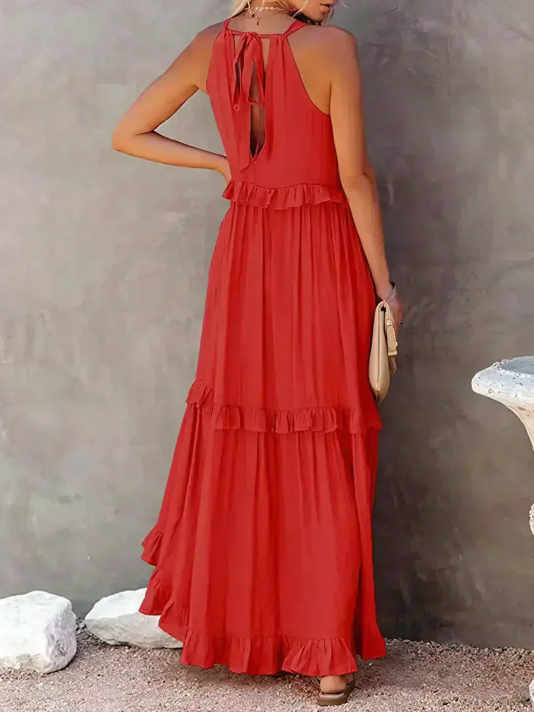ayley - Elegante Abito Senza Maniche Con Volant