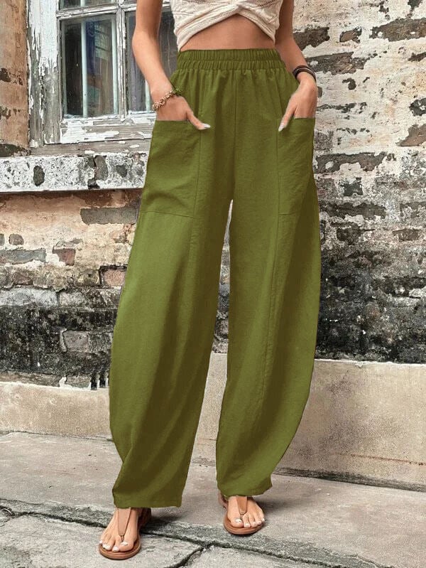 Salomee - Pantaloni Elastici Con Tasche