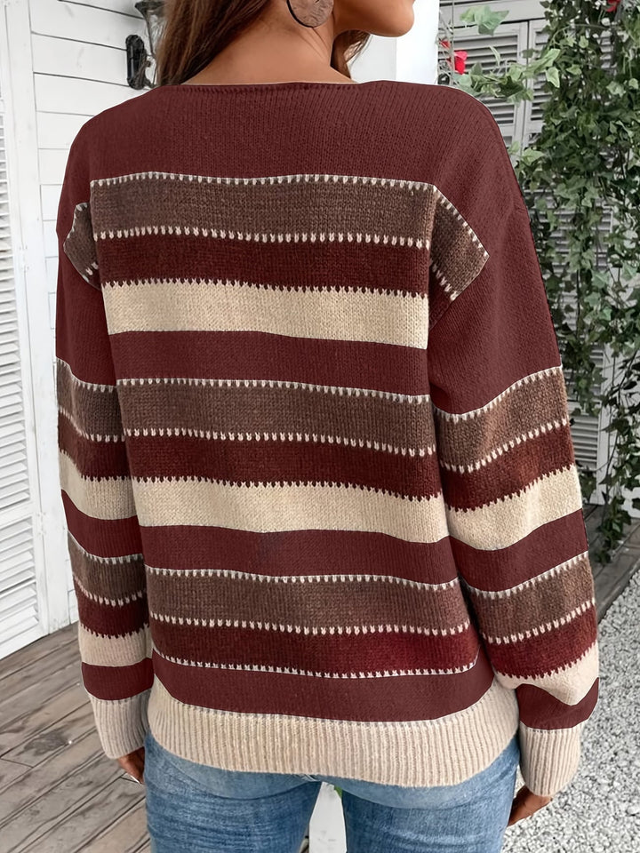 Fadina - Maglione in Maglia a Maniche Lunghe