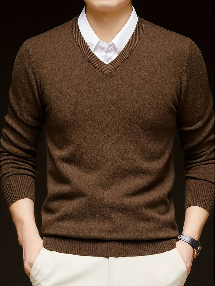 Dionysis - Maglione Lavorato a Maglia Con Scollo a V “Cross Border”