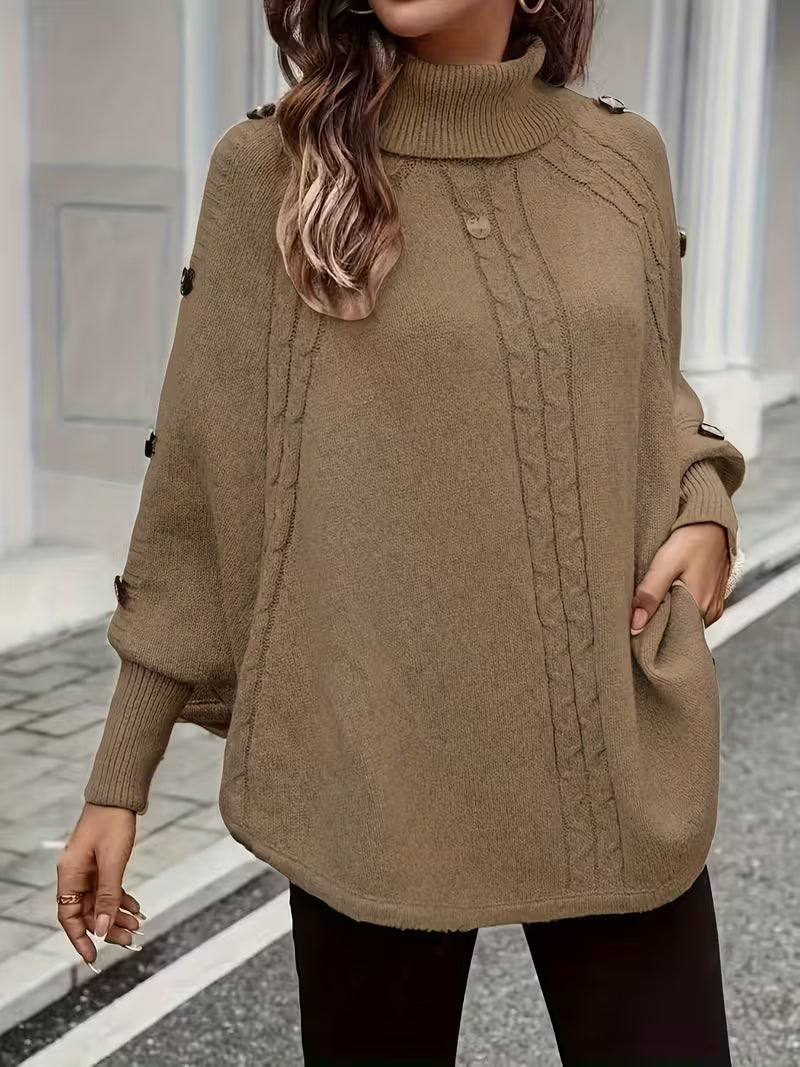 Lolana - Maglione a Collo Alto Con Stile Intrecciato
