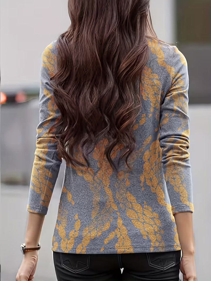 Zinie - Top Con Collo Alto E Stampa Floreale